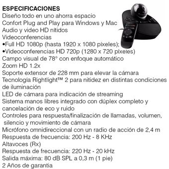 Logitech BCC950: cámara de videoconferencia + Sistema manos libres