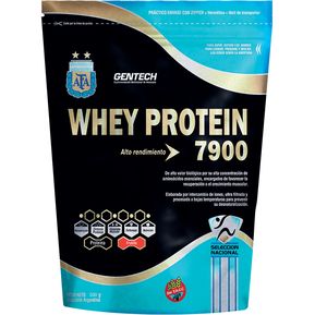 Suplemento Alimenticio Whey Protein 7900 de Frutilla 500gr de Gentech