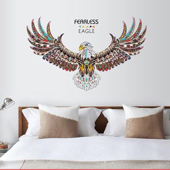 Águila decoración del dormitorio Pegar desprendible transparente de PVC impermeable pared Pegar-colorido-Eagle 