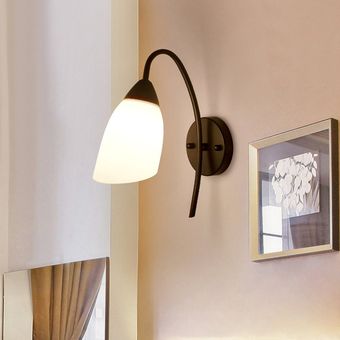 E27 moderno de pared LED luz del dormitorio Lámparas de cristal Lámparas de pared Iluminación de escalera-White Light 