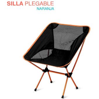 Silla Plegable Ligera Reforzada Resistente Portatil Naranja