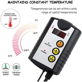 adecuado para alm Controlador de temperatura del termostato de reptil 
