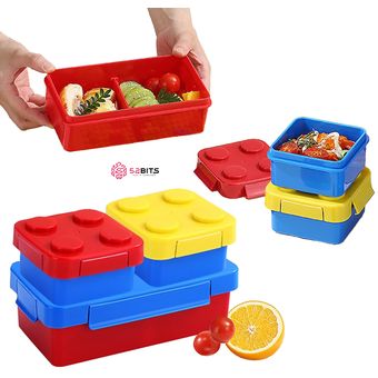 Lonchera para Niños Redlemon con 3 Contenedores Apilables tipo Lego