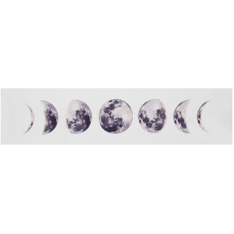 30x120cm Moon Eclipse Tapiz Impresión Misterioso Colgante de pared Decoración del hogar blanco Negro  Blanco 