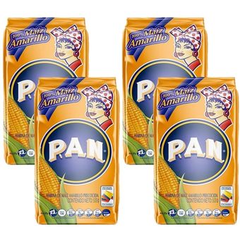 Harina De Maíz Harina Pan Blanca 500g X4 Uds