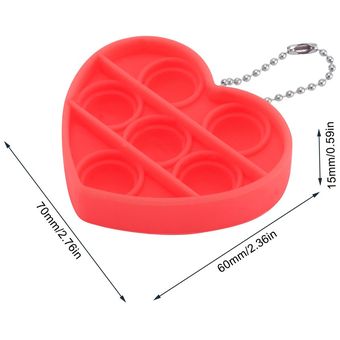 Burbuja en forma de corazón dedo burbuja Squeeze Toy llavero Juguetes Sensoriales Juguetes 