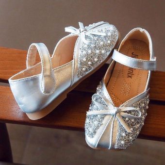 Zapatos de cuero de diamantes de imitación con solición 