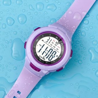 Reloj digital para mujer o niños, en color malva.
