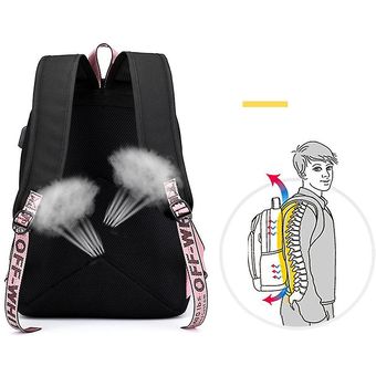 BTS backpack cute USB charging school bag（Color-16） 