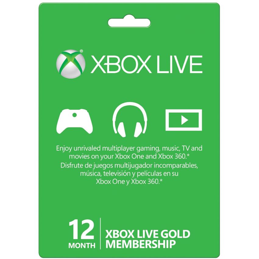 Tarjeta de Recarga 12 Meses Xbox Live Gold 1 aÃ±o Xbox 360