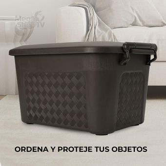 Cajonera plástica organizadora con tapa - Caja grande de 40L Gris