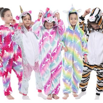 Children Unicorn Pajamas Kids Baby Animal Overalls Jumpsuit Panda Pajama Sleepwear Girls Cosplay Pyjama Pijamas-LA55 