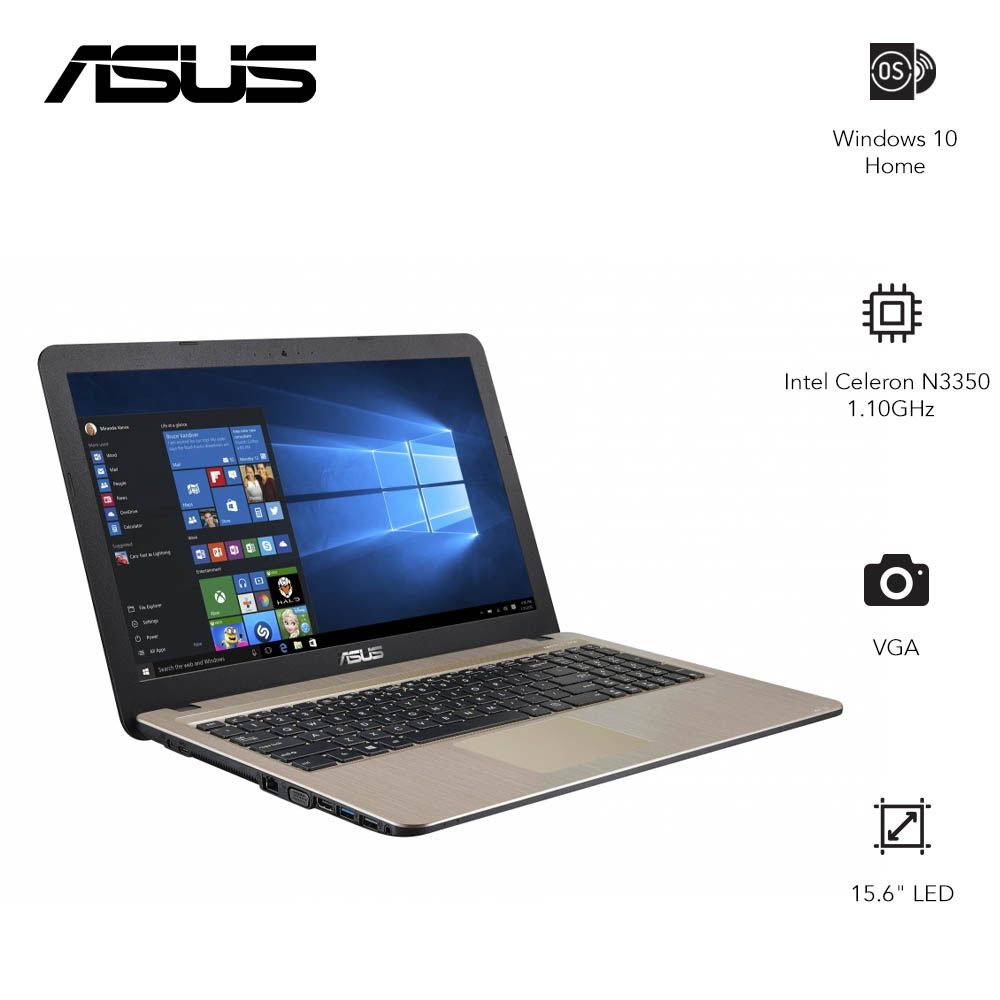 Laptop ASUS 15.6 Intel Celeron N3350 4GB 500GB Home 64-b