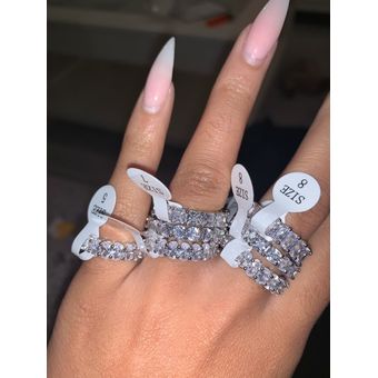 Anillo De Compromiso Eterno 925 Plata Esterlina Aaaaa Cz De 