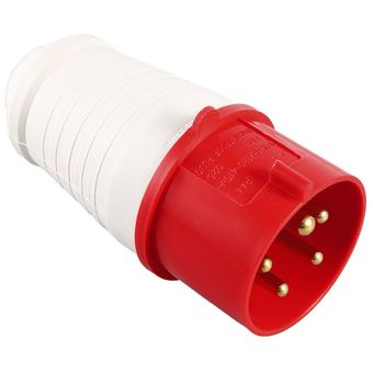 Neutral Earth Rojo 415V 32 AMP 5pin Plug and Wall Socket Impermeable 3p 
