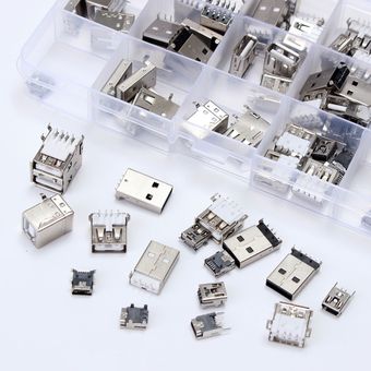 82 piezas 14 estilo USB macho hembra Mini USB SMD conector d 