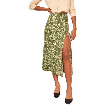 falda femenina de Falda larga con estampado de leopardo para mujer 