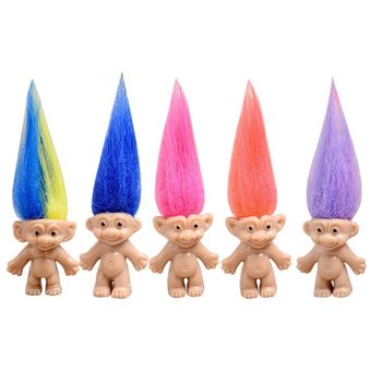 5pcs  set Plastic Magic Hair Fairy Vintage Big Devil Dolls para niños 