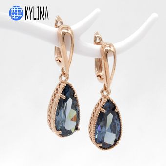 Kylina Classic 8 Colores Gotas De Agua Aretes De Zirconia De 