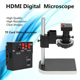 16MP 1080P 10X 100X HDMI Digital Industry Microscopio Set Cámara Vide 