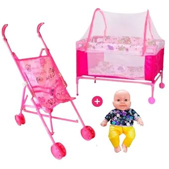 Cama de bebé de juguete, cuna de muñeca de bebé, cuna de juguete para bebé,  muebles de muñeca para muñecas, cama de bebé, juguete para casa de muñecas