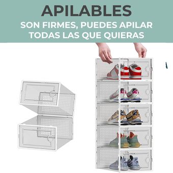 Cajas Organizador de Zapatos Set 4 Zapatero Apilable CasaTua