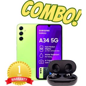 Samsung Galaxy A34 5G Dual 256 GB 8 GB RAM + Buds- Lime