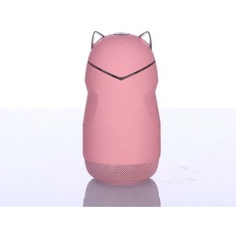 Altavoz Bluetooth portátil Mini inalámbrico con forma de gato de 4,2 32G compatible con tarjetas TF manos libres con luz LED #rosado 