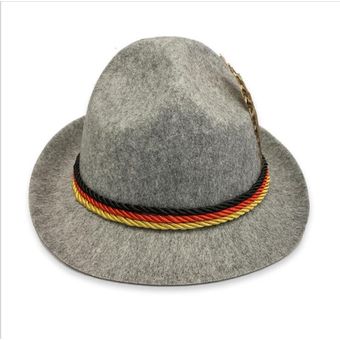 gorra de Bávaro alemán Sombrero sencillo de para adulto sombrero Cosplay con cuerda en espiral de tres colores para Festival de cerveza alemana WAN（#As Shown） disfraz de cerveza 