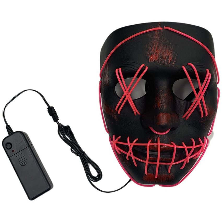 Mascarilla brillante de Halloween Terror de purga con sangre espesa la máscara de danza callejera LED