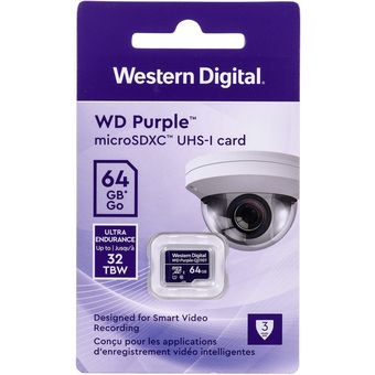 Tarjeta de memoria micro-SD 64 GB WD Purple™ Micro-SD 64 GB