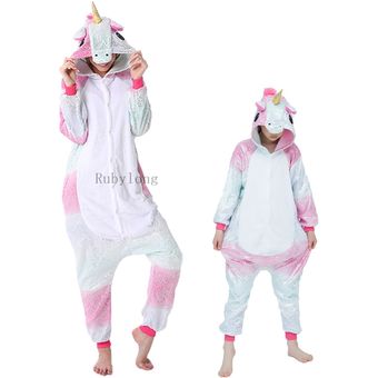 camisón para dormir-Pink Hair TianMa ropa de dormir de invierno Unisex Pijama de franela con dibujos de unicornios para y niñas con dibujos de animales Panda 
