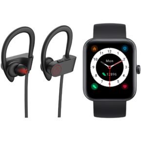 Pack Black Smartwatch Live 206 + Audífonos RM5 Lhotse