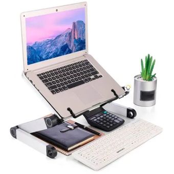 Mesa De Ordenador Escritorio Para Cama Laptop Plegable Portatil Con  Ventilador