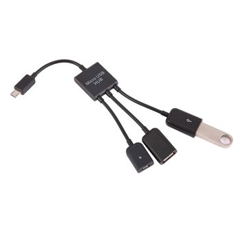 4 Puerto Macho a Hembra tres Micro USB 2.0 Host OTG Hub Cable Adaptador Para Samsung
