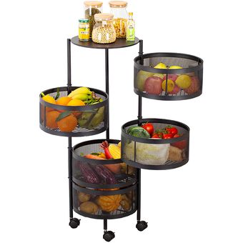 Carro Rack De Almacenamiento Para Cocina Grande Frutero Multifuncional 5  Niveles