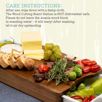 Kristie's Kitchen Tabla de cortar de madera – Estación de preparación de  comidas con bandejas extraíbles para una fácil preparación, almacenamiento  y