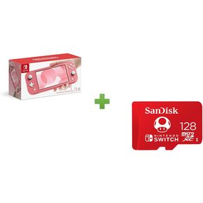 Consola Nintendo Switch Lite Rosa + Microsd 128GB