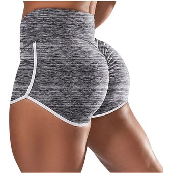 Pantalones cortos deportivos de cintura alta para mujer,mallas de encaje perfecto para Yoga,para correr y gimnasio #gray 