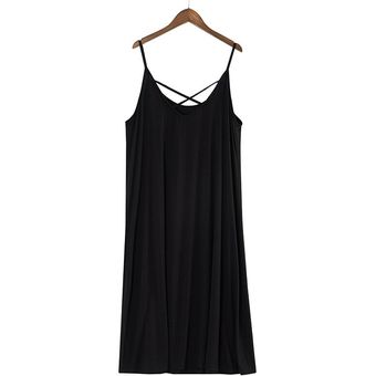 #black camisones grandes para mujer,ropa de dormir de verano,Vestidos de Noche de talla grande 2XL-7XL,sin mangas,camisón Suelto 