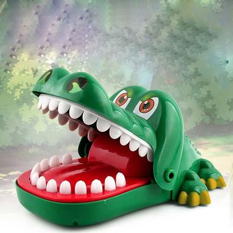 Boca dentista mordida dedo juguete cocodrilo grande tirando dientes ju 