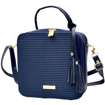 BJ HOGAR Cartera Mujer Elegante Eco Cuero Azul Oscuro