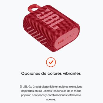 JBL GO 3 - Altavoz Bluetooth - Resistente al agua y al polvo IP67