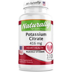 Citrato de Potasio 416mg con vitamina B12 100 Caps Naturally