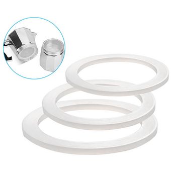 2 uds anillo de sellado de silicona espaciador arandela de lavadora Flexible reemplazo de anillo para Moka Pot Espresso cafetera Accesorios CHUN 