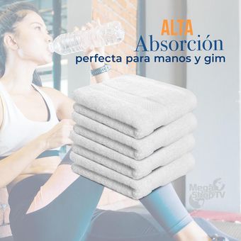 Kit X4 Toallas de mano hotelera 100% algodón para entrenamiento Azul