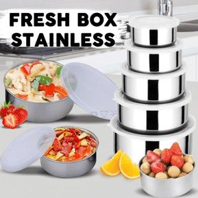 Set de Mini Bowls de Acero Inoxidable con tapa Protect fresh box