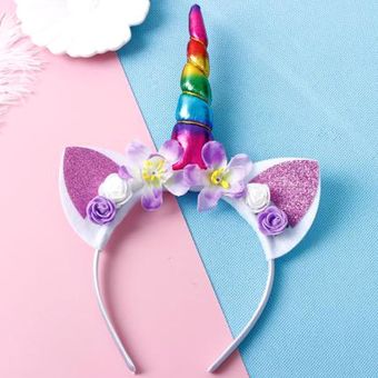 Diademas con orejas de gato y unicornio para niña accesorios para la cabeza para fotos accesorios para el cabello para niña diademas de fiesta 
