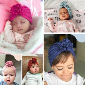 Sombreros de turbante para bebés y niñas,gorros con foto d 