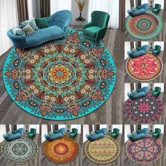 alfombra para dormit Alfombra redonda de Mandala para sala de estar 